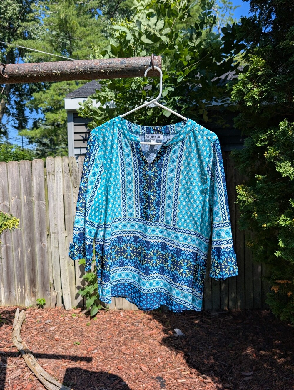 Southern Lady Women's Blue Blouse Size  Medium